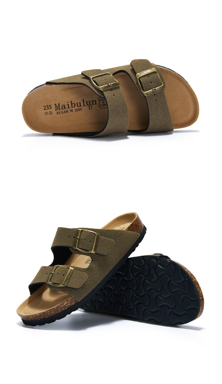 Chinelos rasos SHLIANG para homens, chinelos de cortiça antiderrapantes para áreas internas, chinelos masculinos para praia e áreas externas, sandálias Y0569_voghion.com