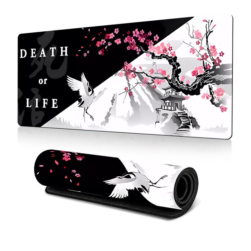 Mouse Pad με μελάνι κερασιάς, μεγάλο γραφείο, mouse Pad Dead Life Black And White Series, αντιολισθητικό από καουτσούκ_voghion.com