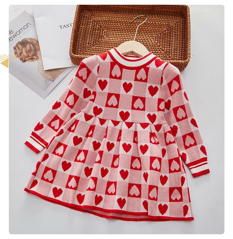 Robe de princesse d'automne pour mère et fille - Robe de soirée élégante à manches longues avec jupe évasée, tenue d'automne tendance pour petites filles_voghion.com