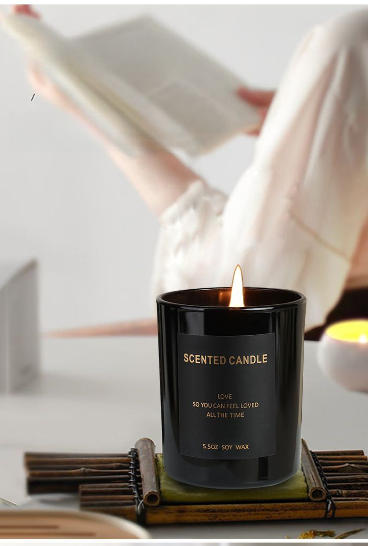 Große Duftkerze mit ätherischen Ölen, rein natürlich, beruhigend fürs Schlafzimmer, Schlafhilfe, langanhaltender Duft, Nischen-High-End_voghion.com