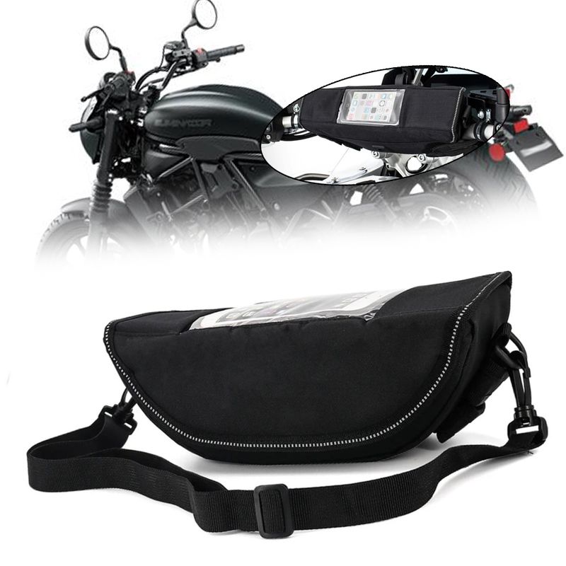 Bolsa impermeable para manillar de motocicleta, bolsa de almacenamiento a prueba de polvo para Eliminator SE 400 450 500 SE E400 E450 E500_voghion.com