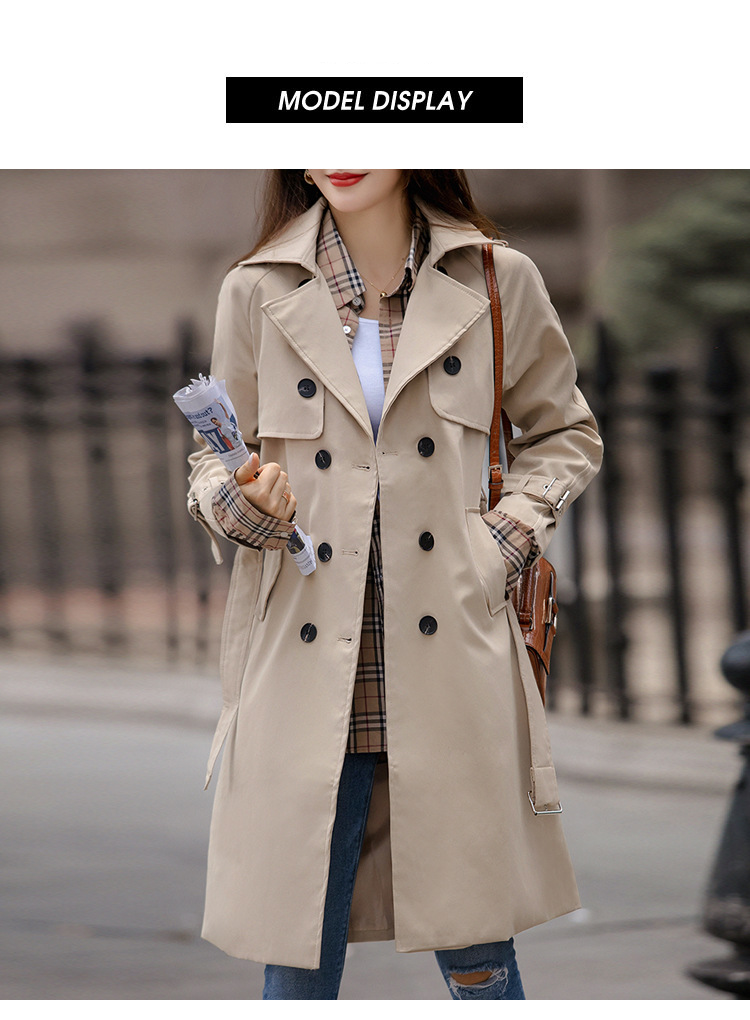Waist Slimming Over-the-Knee Windbreaker Women's Mid-Length Fashion Short Jacket_voghion.com