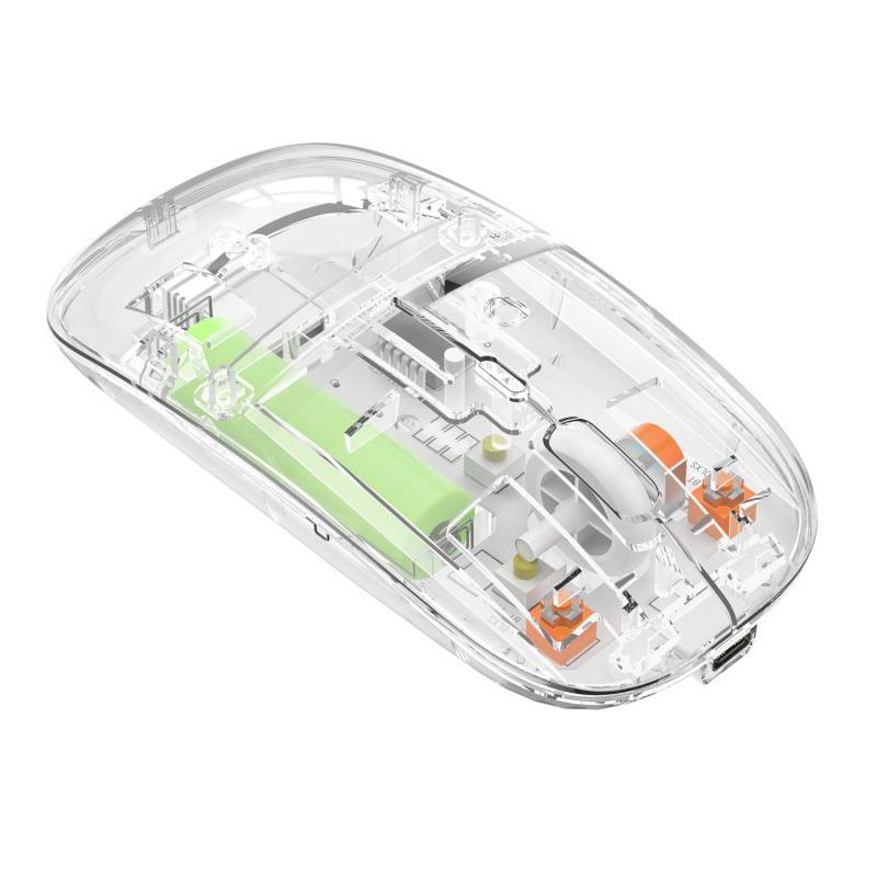 Transparent wireless Bluetooth mouse Rechargeable Silent flat laptop office home 2.4G wireless gaming mouse_voghion.com