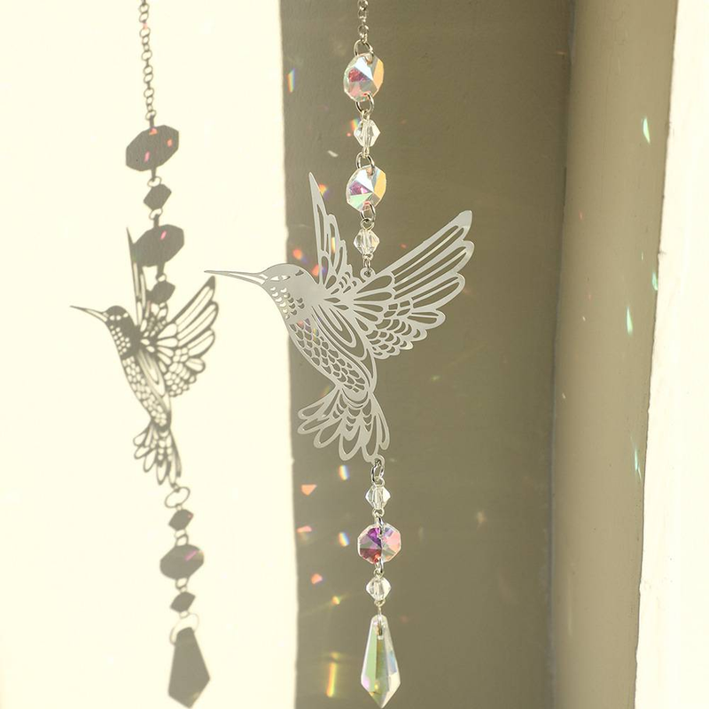 Acchiappasole in metallo a forma di animale a forma di colibrì, semplice decorazione da parete per camera da letto in famiglia_voghion.com