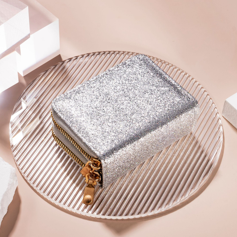 Nuovo stile da donna con doppia cerniera a fisarmonica porta carte con cielo stellato porta carte flash multi slot per carte porta documenti da donna alla moda_voghion.com