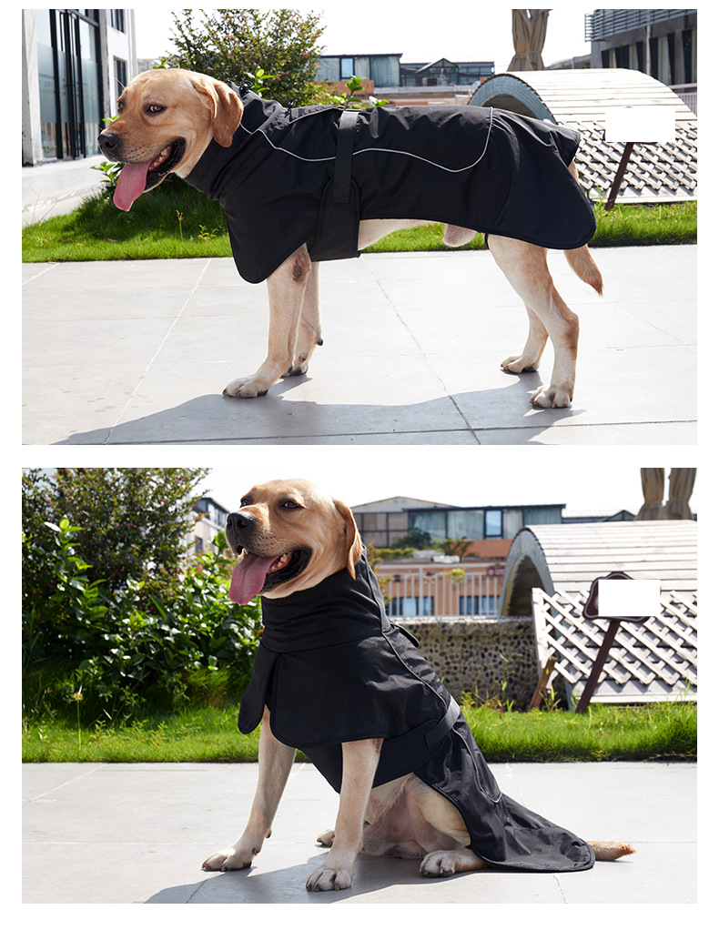 Hundekleidung, warme Baumwollkleidung für den Außenbereich, hoher Kragen, doppellagig, wasserdicht, schneefest, dicke Baumwollkleidung für den Außenbereich, Hundekleidung_voghion.com