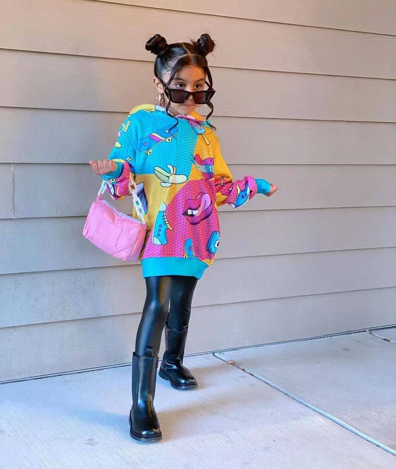 Maglione comodo per bambini, per il tempo libero e lo sport, con stampa di cartoni animati, per bambine_voghion.com