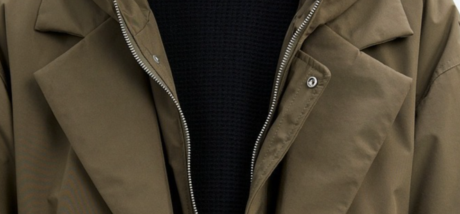 Modischer, langer Parka-Mantel für Herren, Windjacke mit abnehmbarer Kapuze und zweiteiligem Kunstdesign, wasserabweisendes Polyester-Obermaterial_voghion.com