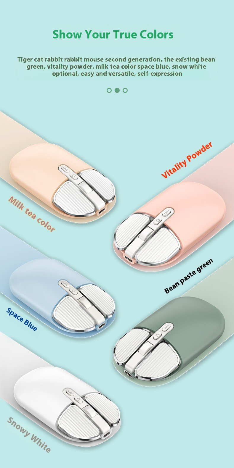 Ratón inalámbrico Bluetooth: modo dual, silencioso y recargable (2,4 G+BT), 2400 DPI, desplazamiento en 4 direcciones y diseño ergonómico para portátil/PC._voghion.com