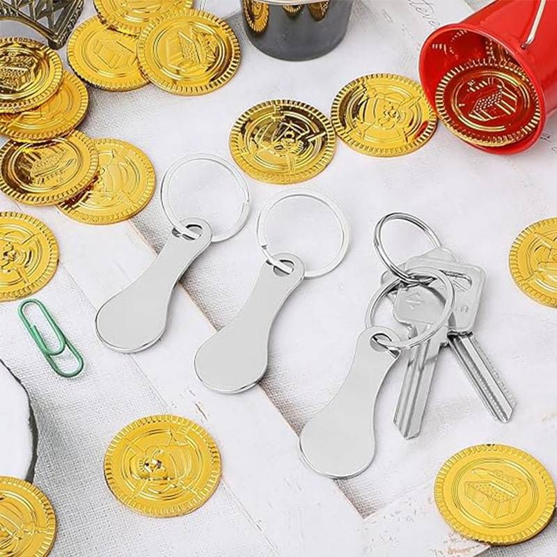 Schlüsselanhänger aus Edelstahl mit Supermarkt-Token – universeller Geschenk-Schlüsselanhänger für Paare, Freunde und Kollegen (mehrfarbige Optionen, robuster Schlüsselhalter aus Metall)_voghion.com