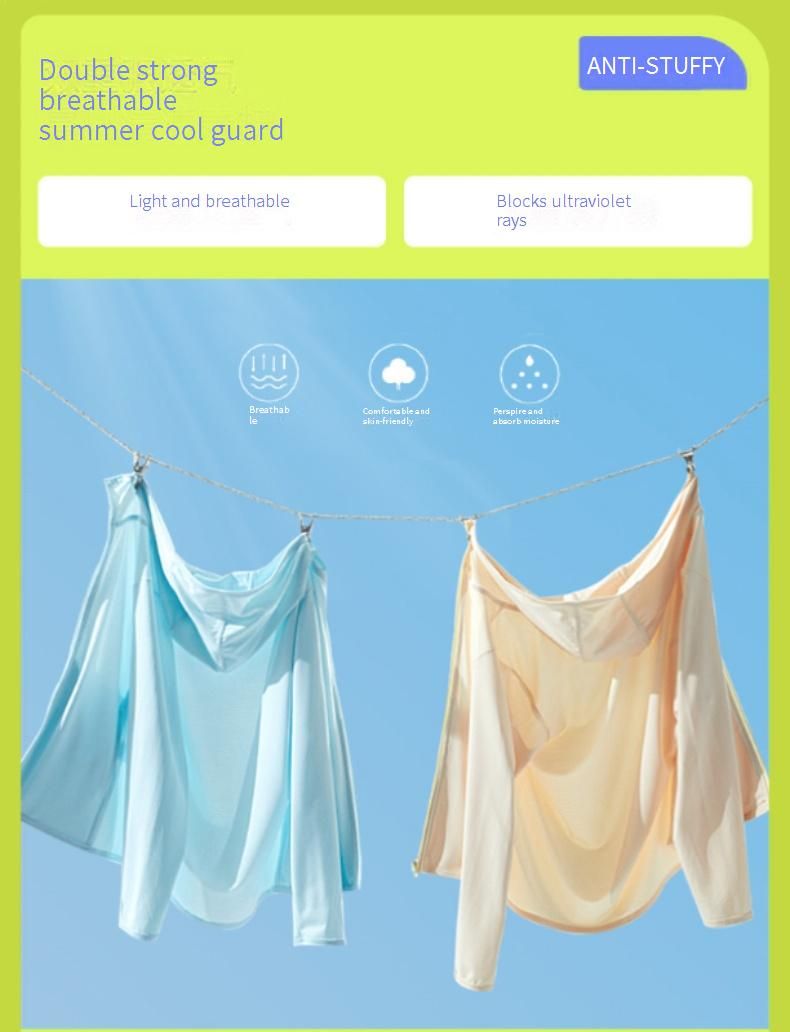 UPF 50+ Sonnenschutz-Hoodie – Leichte, kühlende UV-Schutzjacke für Outdoor-Aktivitäten (110–150 cm) – Atmungsaktives Sonnenschutzshirt für Kinder zum Wandern und Radfahren_voghion.com