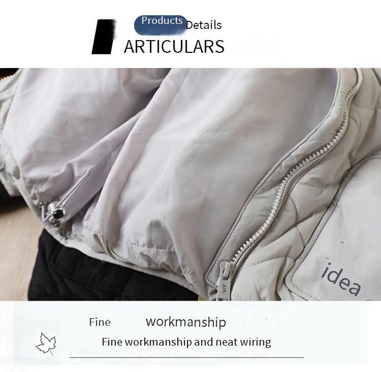 Giacca da baseball in nylon spesso per ragazzi - Cappotto caldo con scollo a V e cerniera, maniche lunghe, fodera in poliestere leggero, stampa casual con lettere (110-170 cm)_voghion.com