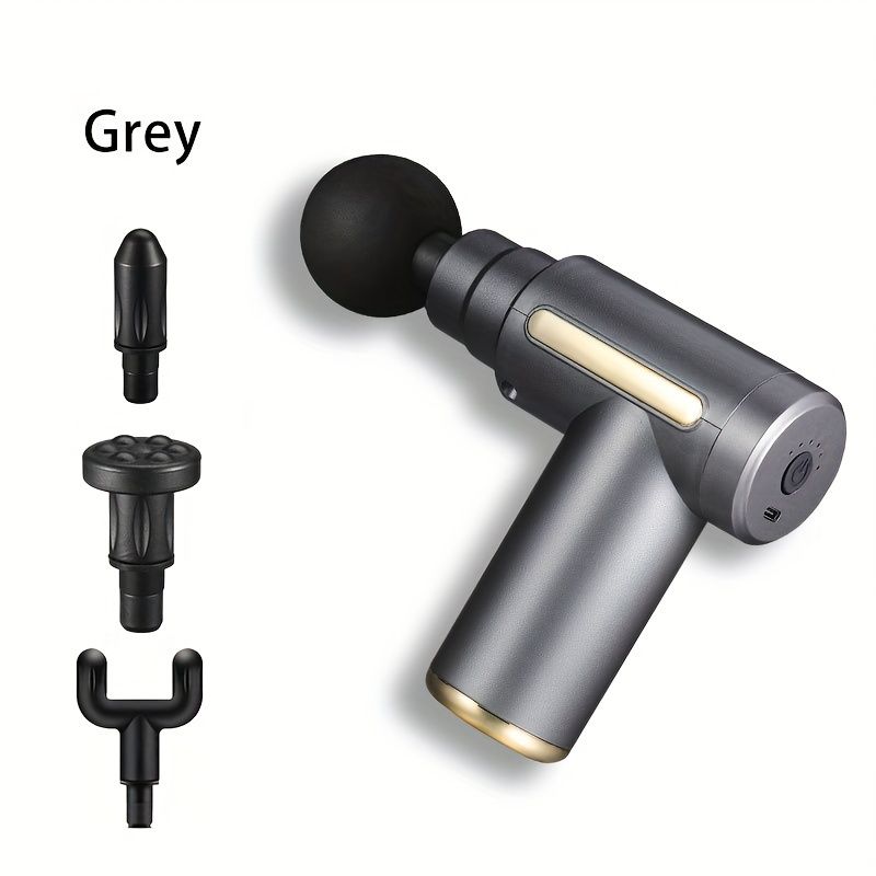 Pistolet de massage à percussion musculaire, masseur de tissus profonds portatif rechargeable de type C pour soulager les douleurs du cou et du dos_voghion.com