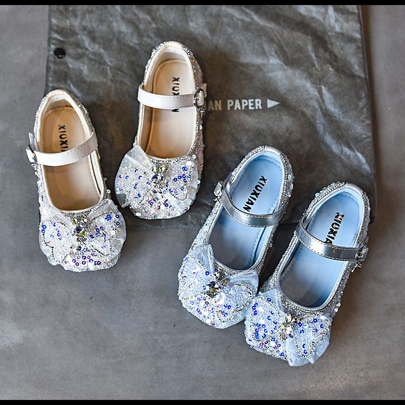 9137 herbst kinder Neue Mädchen Breiten Mund Schmetterling Prinzessin Mädchen Funkelnden Kristall Einzelnen Schüler Leistung Schuhe_voghion.com