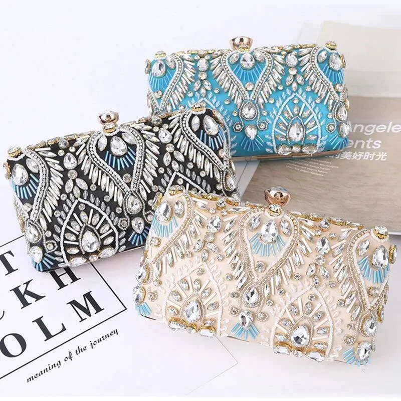 Designer Dia Rhinestone Clutch S Exquisite Female Clutches Pearls Beaded Chain Handbags Wedding Purse Shouler Zd1234_voghion.com