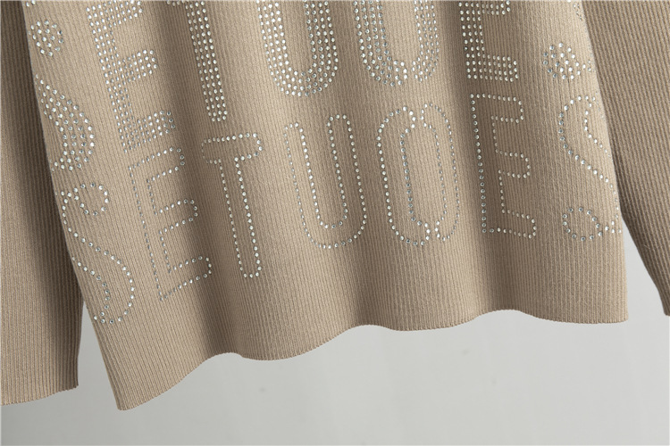 Sieviešu gludināts dimanta burtu ikdienas augšējais brīvs ērta dizaina bikškostīms_voghion.com