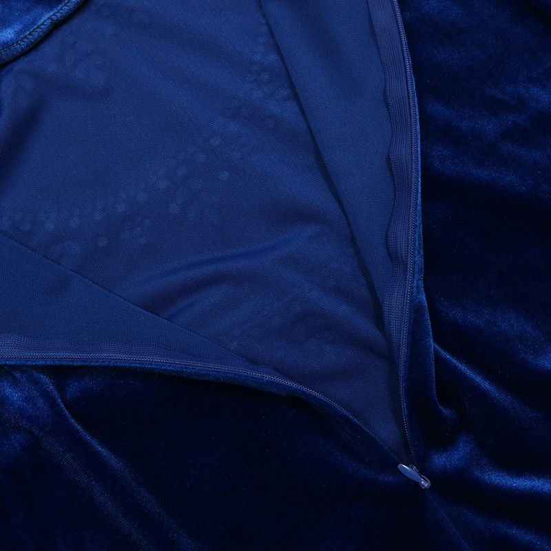 Women's Clothing Abaya Robe Velvet Zipper Green Water Drop Diamond Dress_voghion.com