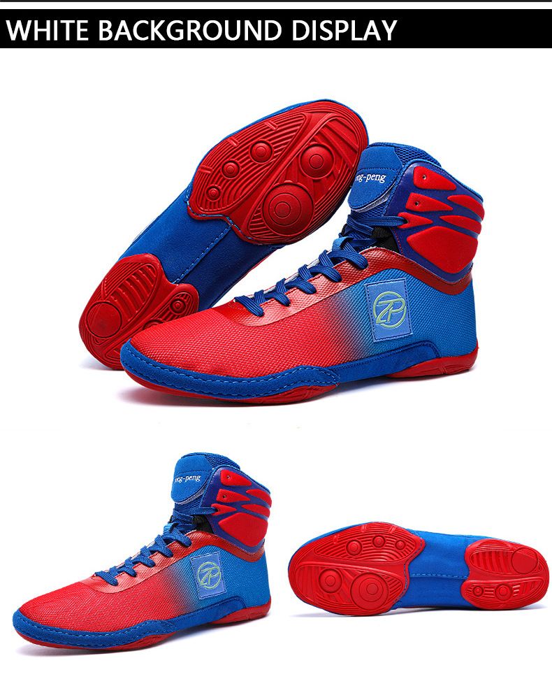 Chaussures de boxe professionnelles pour femmes, chaussures de lutte, chaussures d'entraînement de combat montantes, bottes longues, chaussures de frappe Muay Thai, Fitness Sanda_voghion.com