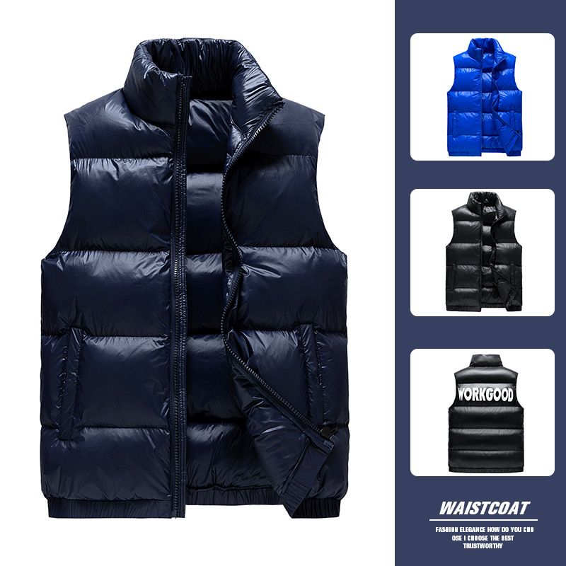 Autunno e inverno luminoso ispessito caldo alla moda marchio senza maniche piumino gilet di cotone da uomo_voghion.com