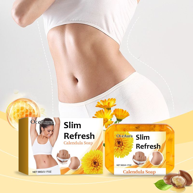Oceaura Refreshing Calendula Soap, Refreshing, Light And Gentle Cleansing Skin Shaping Cleansing Soap_voghion.com