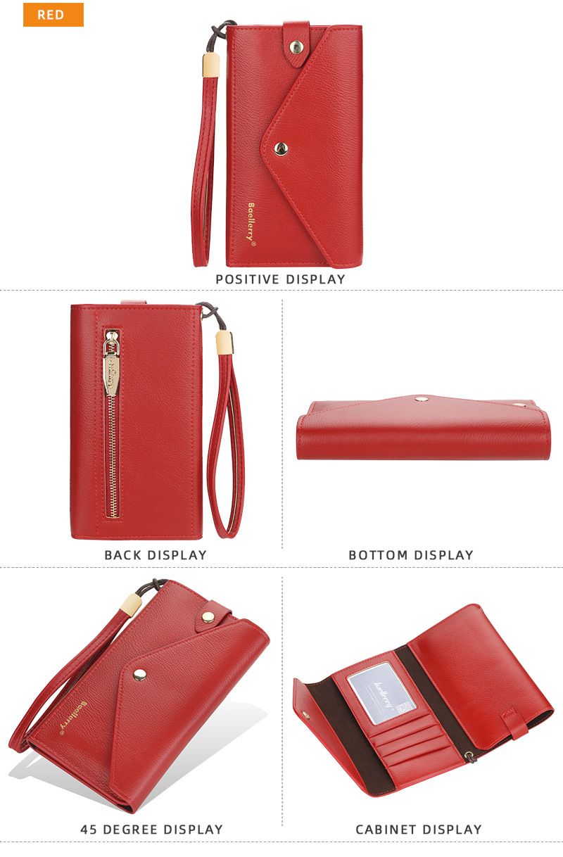 New BAELLERRY ladies long wallet thin multi-card mobile phone bag fashion clutch wholesale_voghion.com