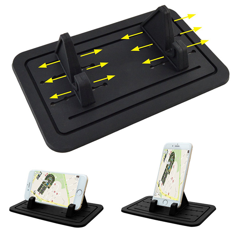 Soporte para teléfono de la consola central del panel de instrumentos, silicona antideslizante de alta gama_voghion.com