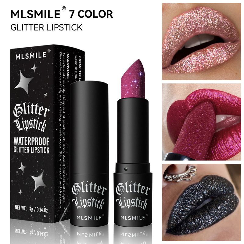 Batom Matte Antiaderente com Glitter Explosivo e Diamante, Maquiagem de Halloween com Vampiro Sombrio
_voghion.com