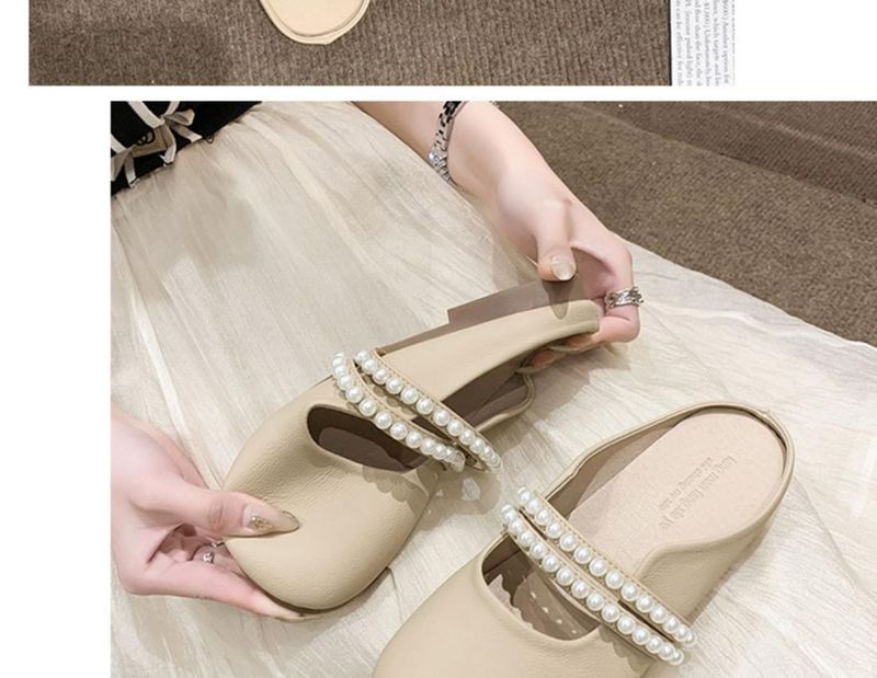 Soft Soled Toe Cap Slippers In Spring And Summer 2025, New Pearl Half Support Single Shoes Wearing Outside, Anti Slip_voghion.com