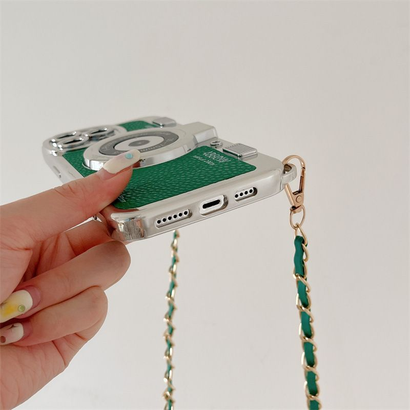 Mobiele camera geschikt voor Apple 15 Promax mobiele telefoonhoes 13 siliconen 12 lanyard 11 crossbody ketting anti-val zacht_voghion.com