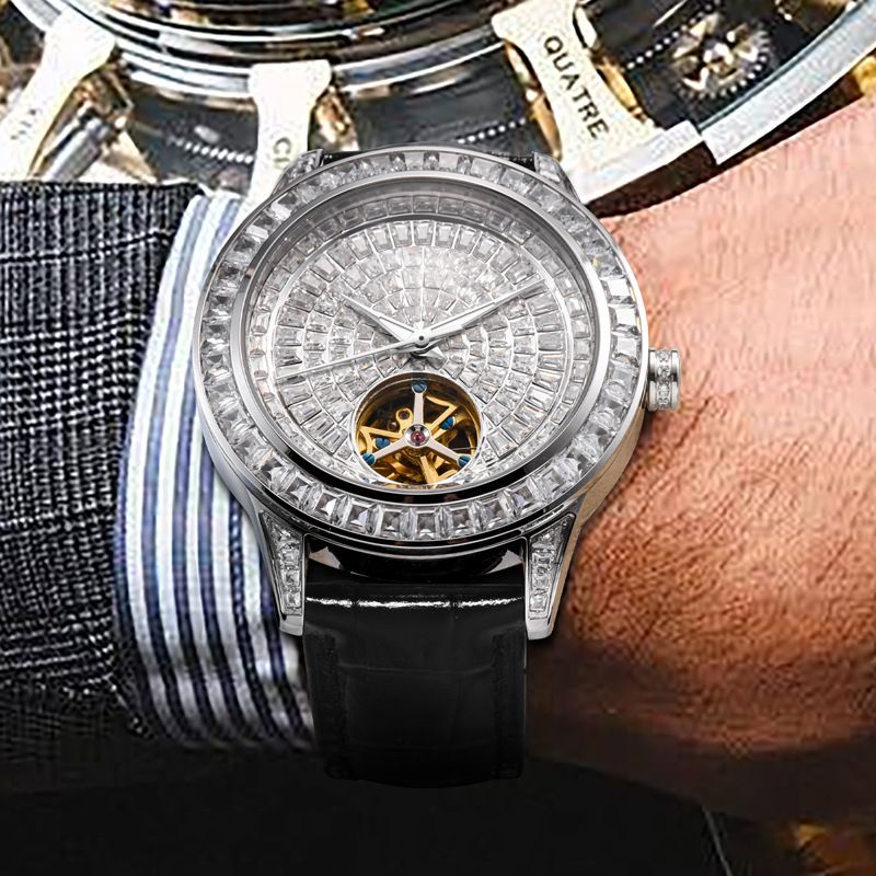 New Full Diamond Automatic Mechanical Men's Watch Luminous Fashion Wristwatch 5037_voghion.com