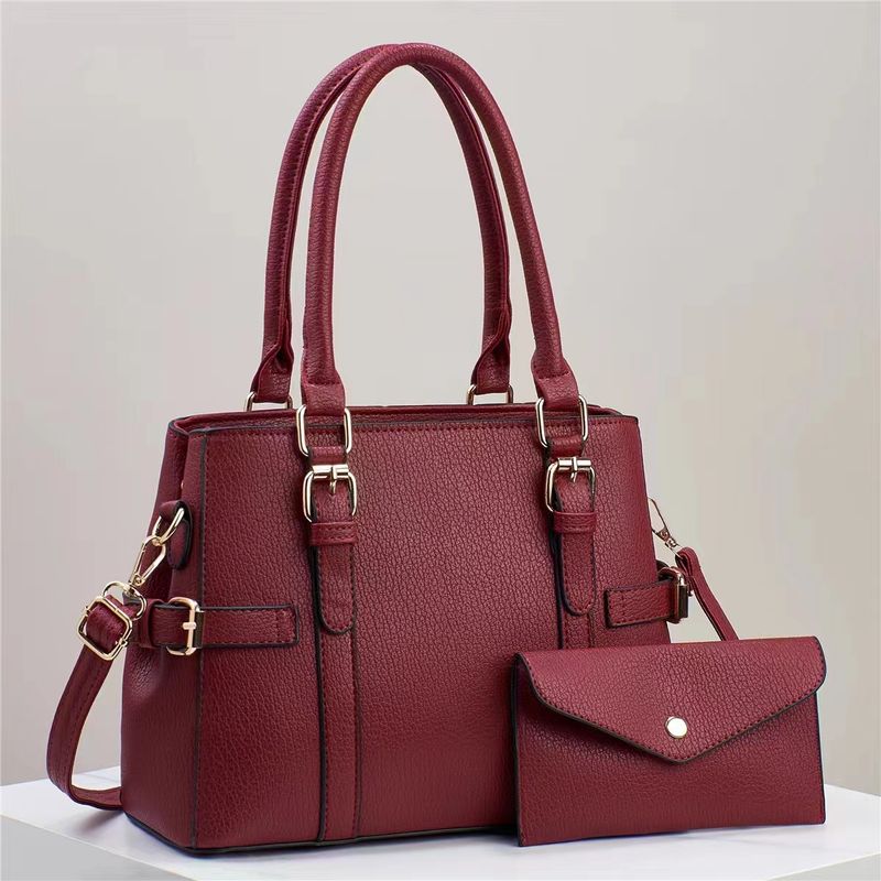 Handbag Set For Women Elephant Grain Simple Texture Bag Large Capacity Shoulder Handbag_voghion.com