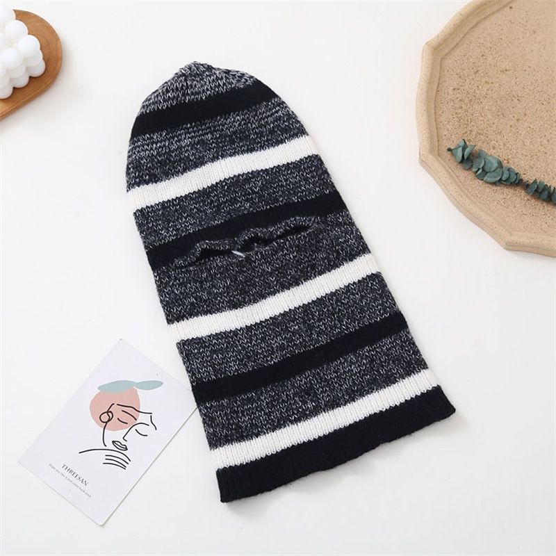 LazyZoom For Women Knitted Integrated Autumn Winter New Mask Outdoor Cycling Warm Neck Scarf Ear Protection Wool Hat_voghion.com