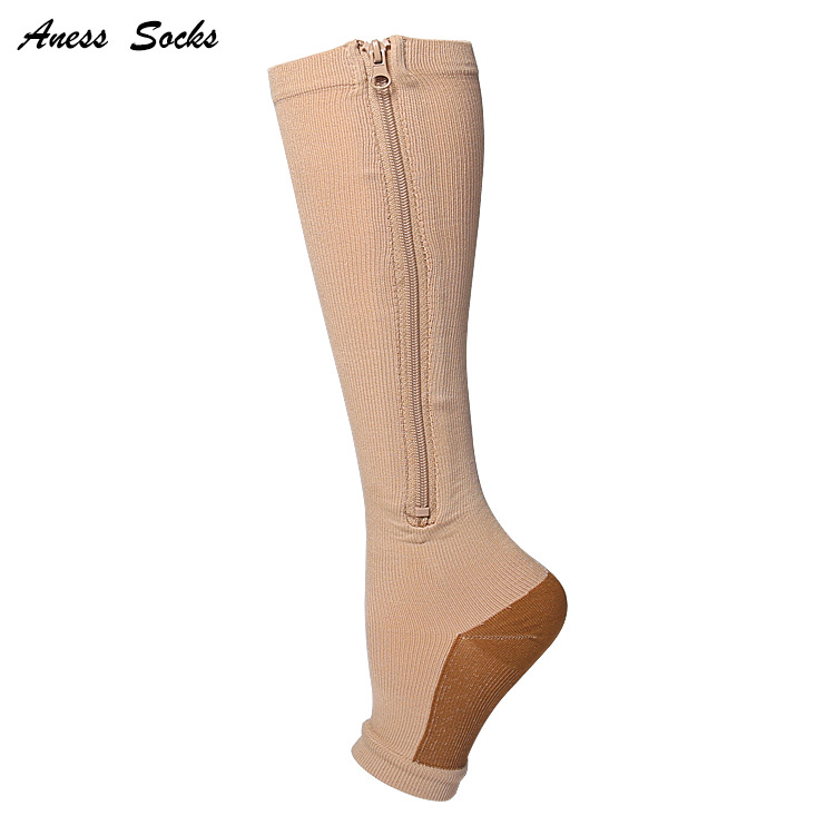 Calcetines de compresión con cremallera de otoño para mujer, calcetines deportivos profesionales moldeadores de presión_voghion.com