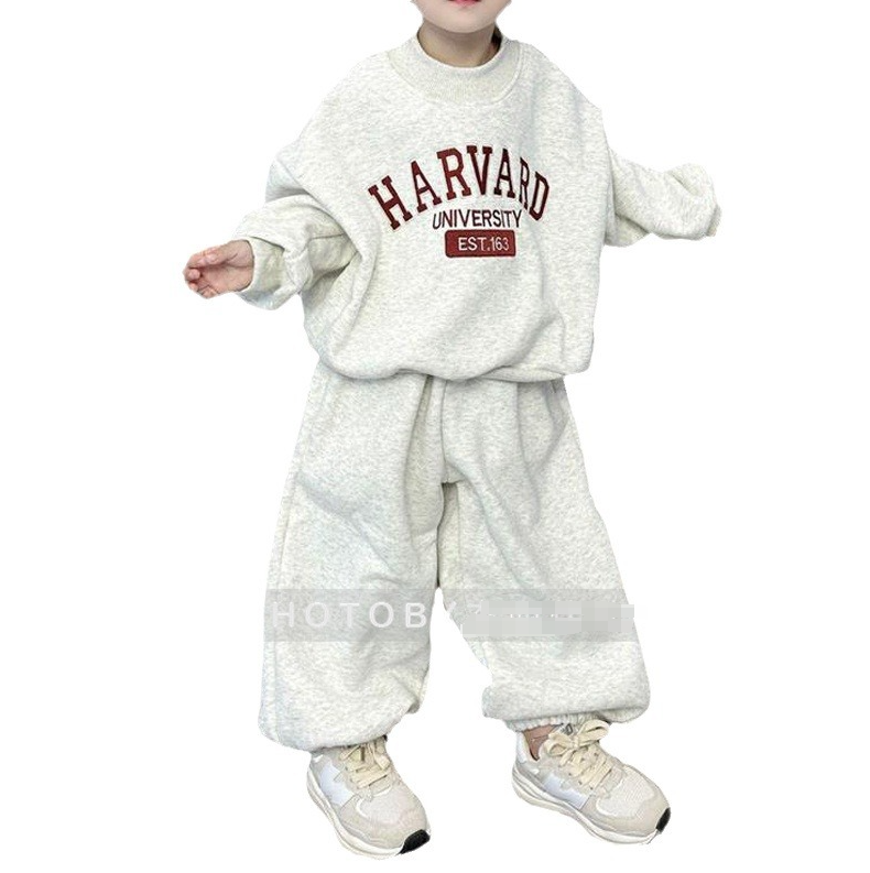 Ins winter neue für jungen mädchen, modische und einfache lter lose lässige kinder kleidung, fleece hoodie zwei-stück_voghion.com