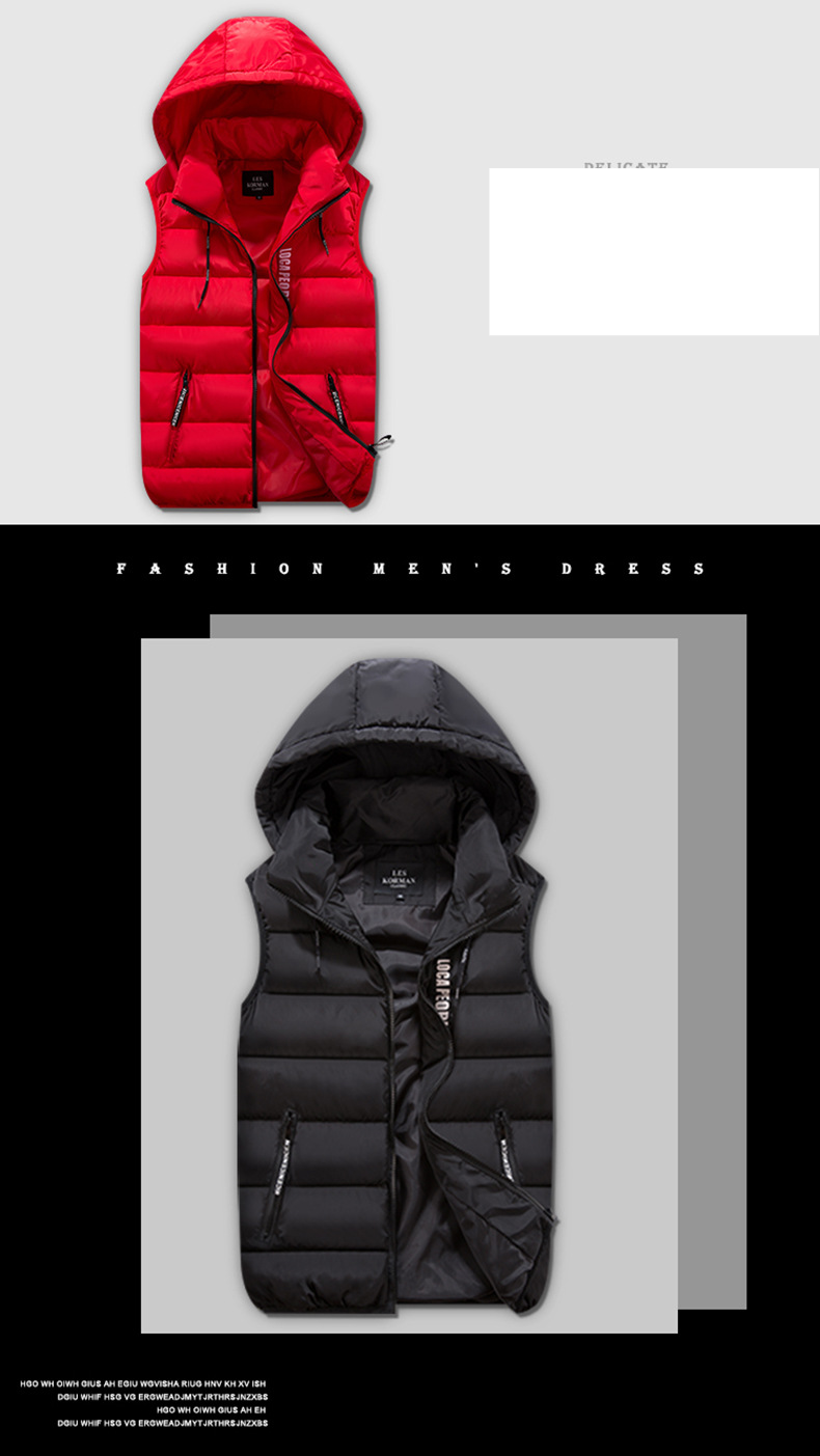 Gilet de couple pour hommes et femmes, automne et hiver, gilet chaud en coton et soie, gilet pour jeunes_voghion.com