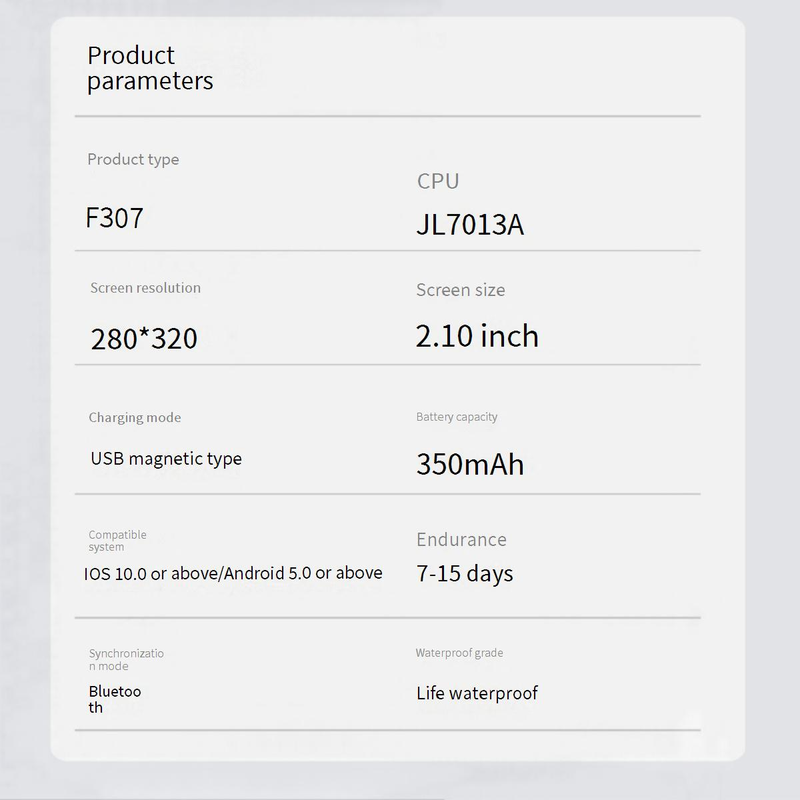 F307 Outdoor Triple Proof Smart Watch Bluetooth Chiamata Cardiofrequenzimetro Braccialetto Sportivo 2.1 Pollici Glicemia Non Invasiva_voghion.com