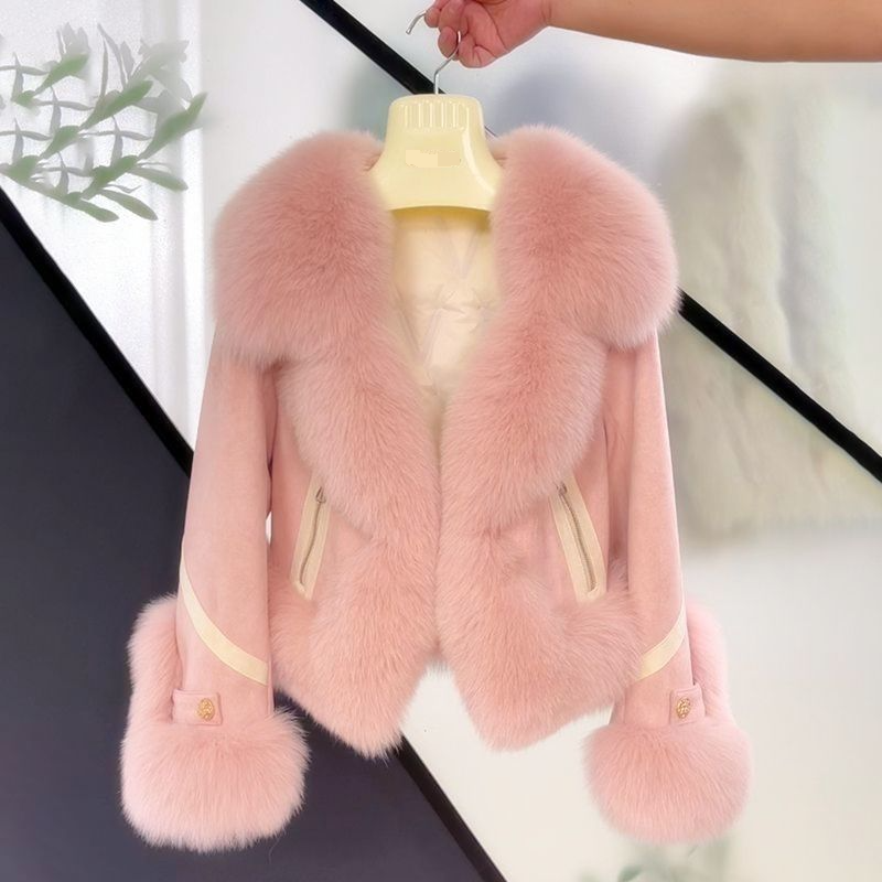 Vêtements pour femmes Manteau de fourrure Femme Court Automne et Hiver Nouveau Style Coton Épaississement Mode Manteau en daim Jeune_voghion.com
