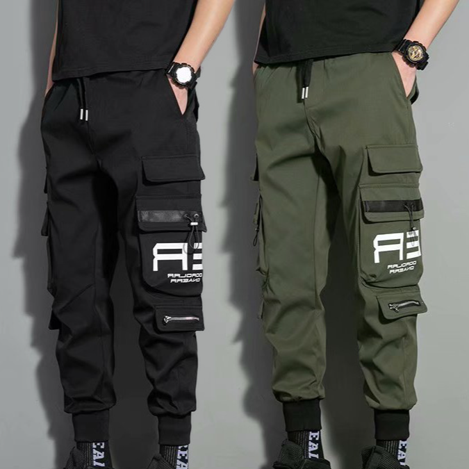 Abbigliamento da uomo Tute funzionali Pantaloni harem larghi con polsini sottili estivi da uomo Pantaloni casual alla moda con tasche alla moda_voghion.com