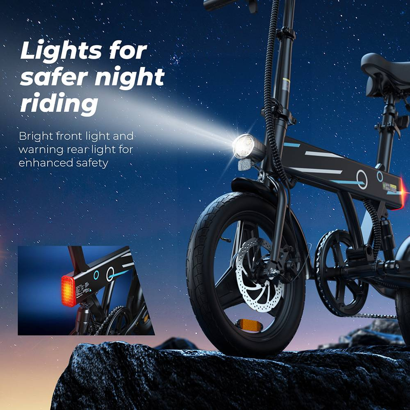 Bicicleta elétrica IScooter EB1 36V 7.8AH 350W Motor 14 polegadas Pneu 30-40KM Quilometragem máxima 150KG Carga máxima Bicicleta elétrica_voghion.com