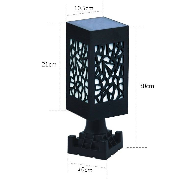 Luci da parete per esterni alimentate a energia solare, luci da giardino, luci a colonna quadrate impermeabili per cortili, ville e vialetti_voghion.com