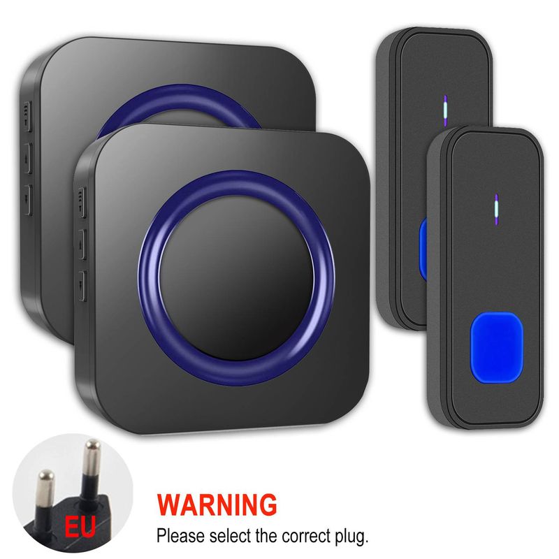 Kabellose Türklingel mit 55 Melodien – Große Reichweite 300 m, Wasserdicht IPX4, AC 110–260 V, Einfache Installation für Zuhause, Büro und Seniorenbetreuung_voghion.com