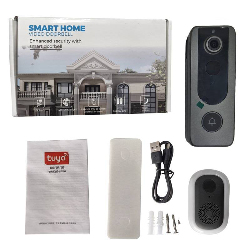 Smart Wireless Video Doorbell With 2-Way Audio, 720P HD Camera, Night Vision & IP65 Waterproof, Battery-Powered, Free Cloud Storage_voghion.com
