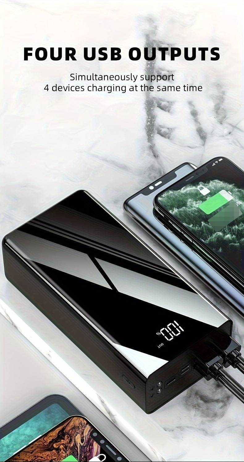 50000 mAh extra große Kapazität, LED-Anzeige, Taschenlampe und Notstromreserve, 22,5 W Schnellladefunktion, Outdoor-Campinglampe, kompatibel mit iPhone, Android und anderen digitalen Geräten_voghion.com