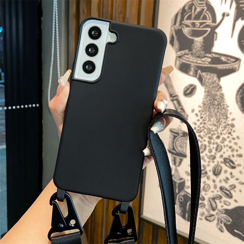 Étui de téléphone à bandoulière pour Samsung Galaxy A16 A06 A55 A15 A05 A05S A35 A25 Coque arrière en silicone TPU souple_voghion.com