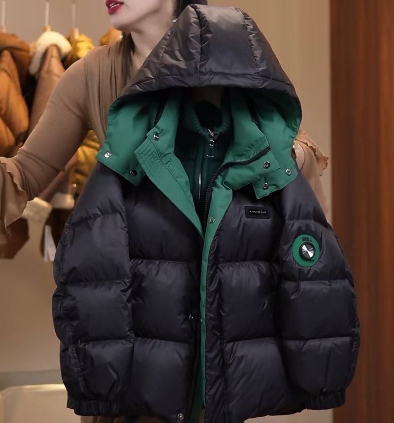 Mother & Kids Boys' Winter Padded Jacket With Hood - Warm Windproof Quilted Coat, Color Block Design, Soft Polyester Fill, For Kids 120-170cm_voghion.com