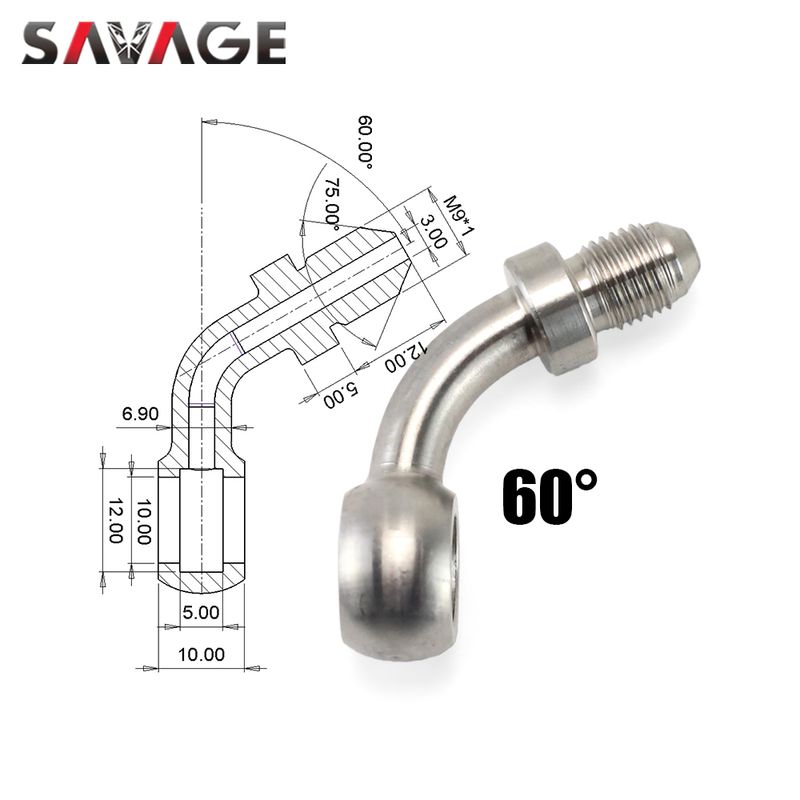 Motorcycle Brake Clutch Hydraulic e Pipe Adaptor Oil Hose Banjo Fitting AN3 Straight 0 14 28 45 60 Degree 10mm 3/8"_voghion.com
