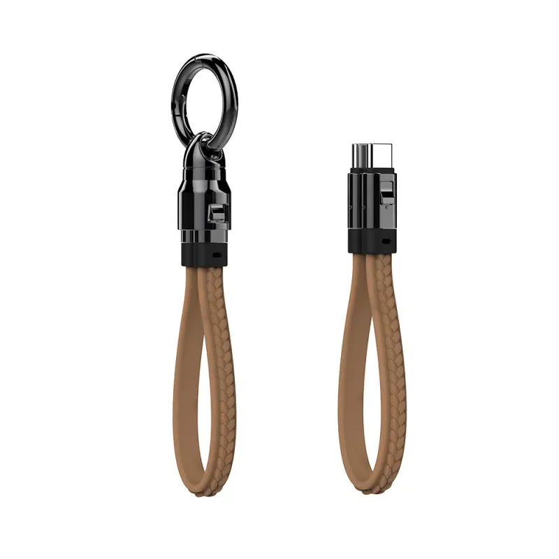 Portable Keychain USB Charger 240W 5A Fast Charging Cable Type C Short Charging Cable For Phone Book Android_voghion.com