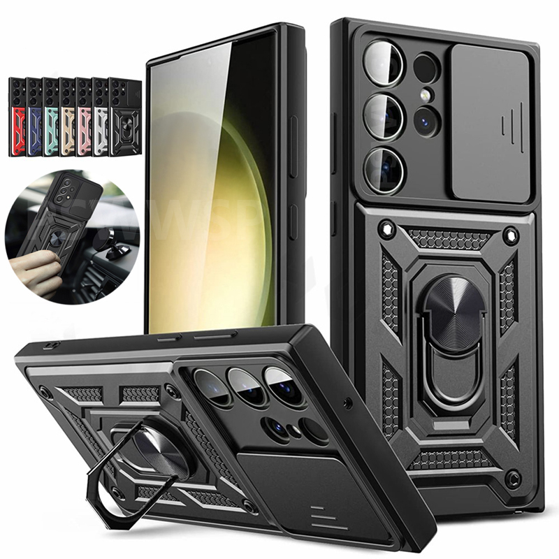 Slide Camera Lens Case For Samsung Galaxy S23 S22 A53 A54 A33 Ultra S21 S20 A04 A04E A14 A34 A13 A23 Note 20 Bumpers Armor Cover_voghion.com