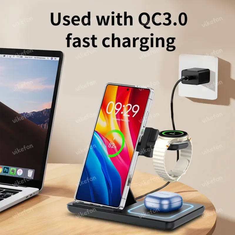 3 In Fast Charging Station Wireless Charger LED Light Foldable Stand For Samsung S24 S23 Galaxy Watch 2-8 Active 1 2_voghion.com
