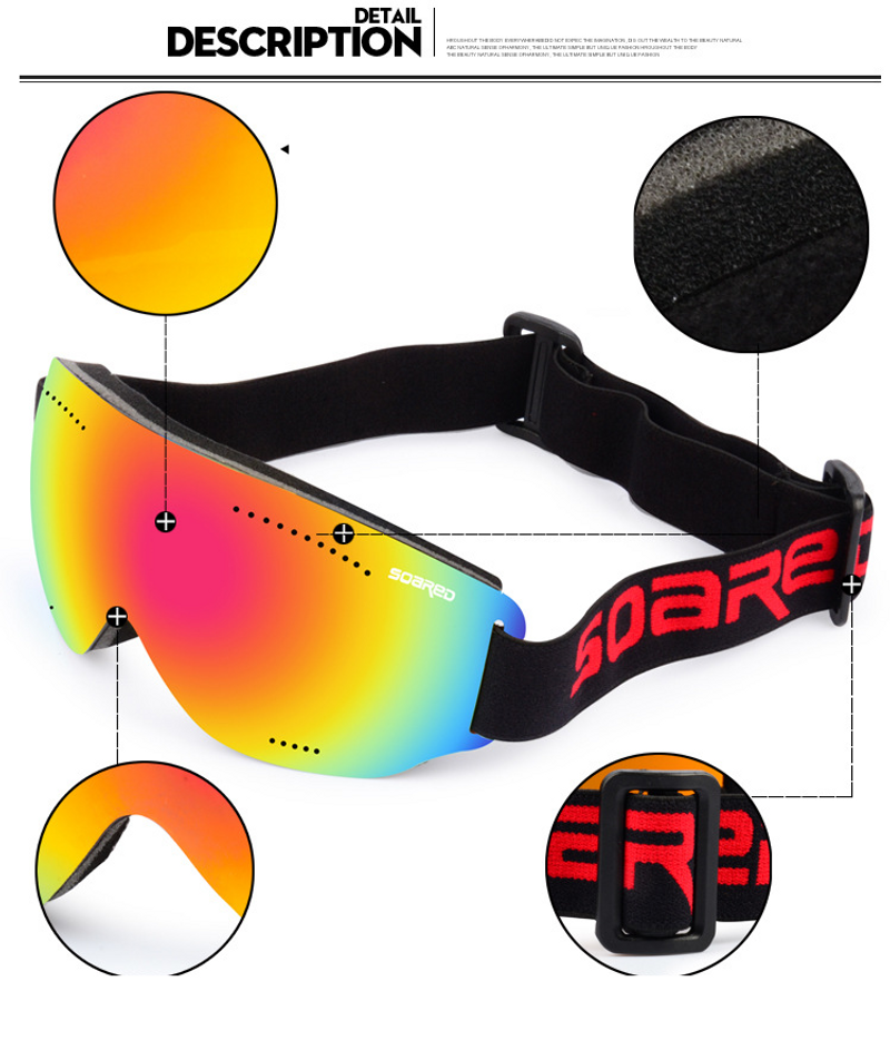 Ski glasses adults children anti-fog anti-wind sand professional ski for men and women riding snow single-double board_voghion.com